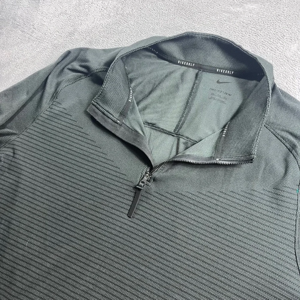 Nike Golf Dri-FIT ADV Mens 2XL Half Zip‎ Pullover Grey Stripe DH0982-010